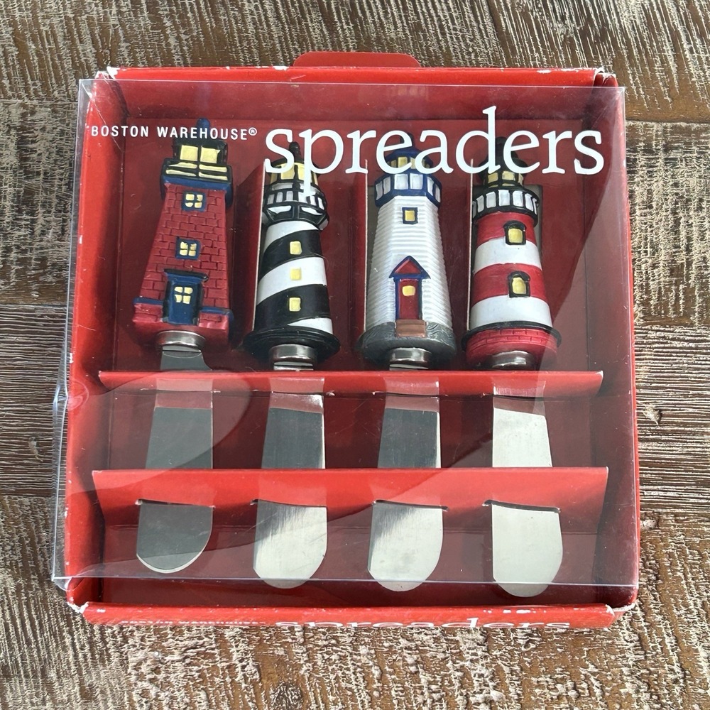 VTG Boston Warehouse Lighthouse‎ Spreaders 4 Set Nantucket Coastal Nautical NEW